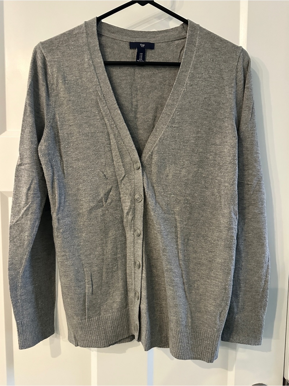 Gap women’s long sleeve knit button down cardigan size medium gray